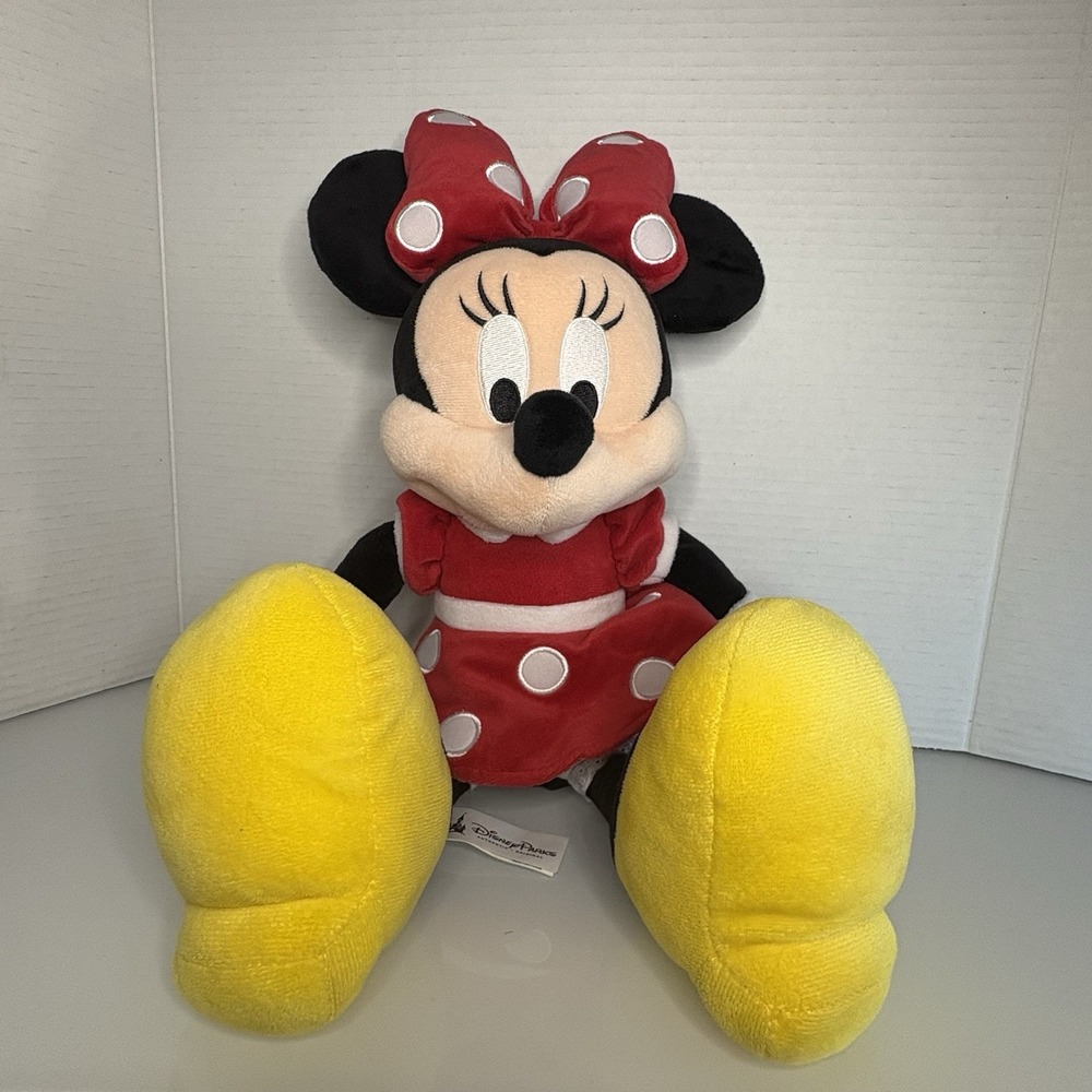 Disney Parks Minnie Mouse 18" Plush Toy Authentic Original Red Polka Dot DressO4